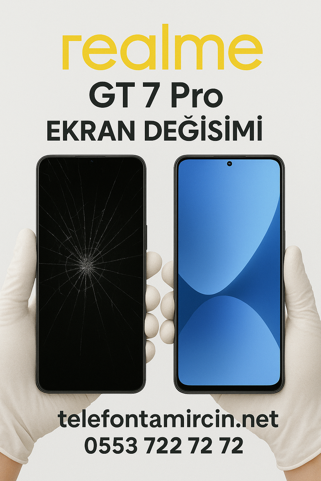 Realme GT 7 Pro Ekran Değişimi