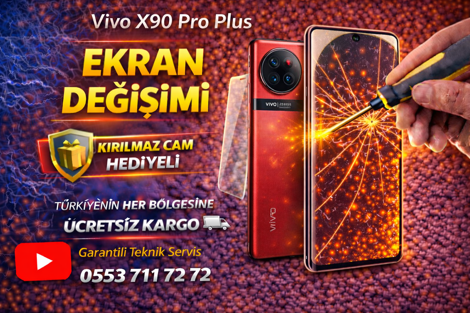 Vivo X90 Pro Plus Ekran Değişimi